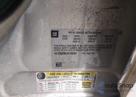 2010 Chevrolet Malibu Ls from USA, damaged, VIN 1G1ZB5EB2AF109401